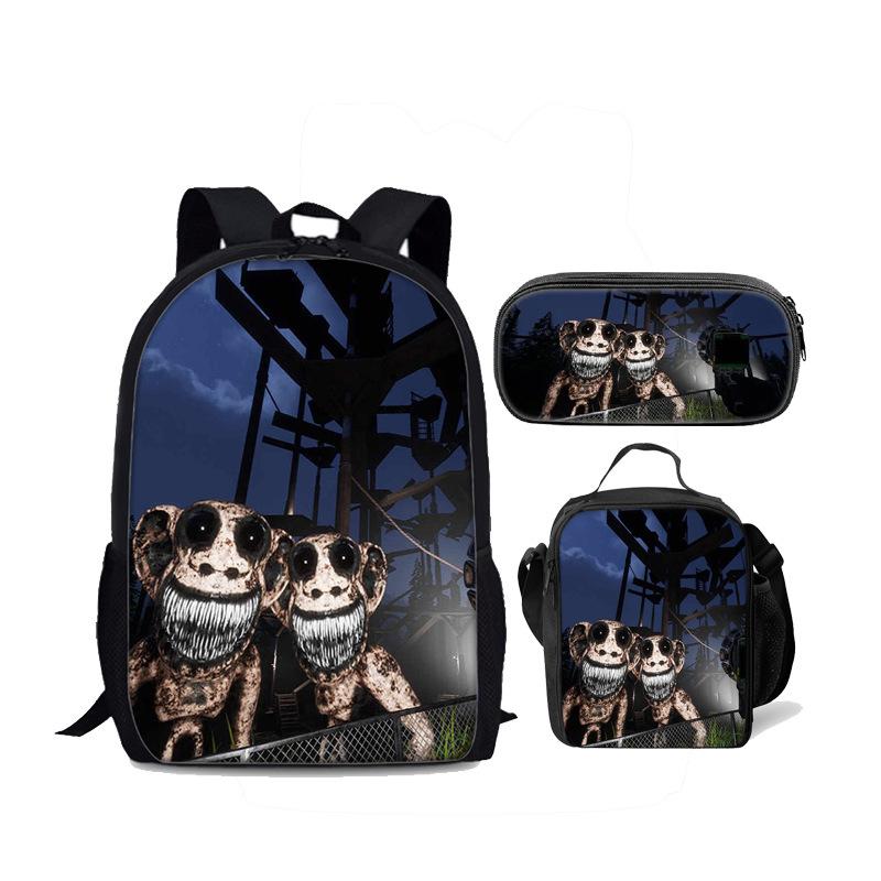 Роскошный Популярный Новый Забавный Zoonomaly 3D Печать 3 шт./комплект ученический Школьные сумки Рюкзак для ноутбука Рюкзак Сумка для обеда Пенал