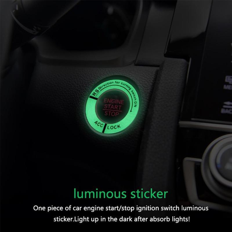 Luminous Car Ignition Key Hole Ring Coil Switch Decor Sticker