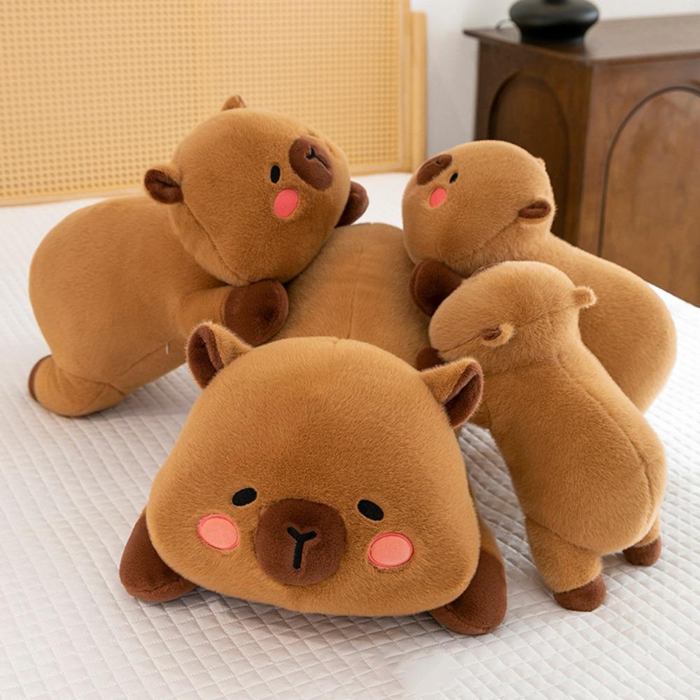 Pillow Capybara Plush Doll Fluffy Capybara Stuffed Doll Capybara Plush Toy  Friends Holiday Present