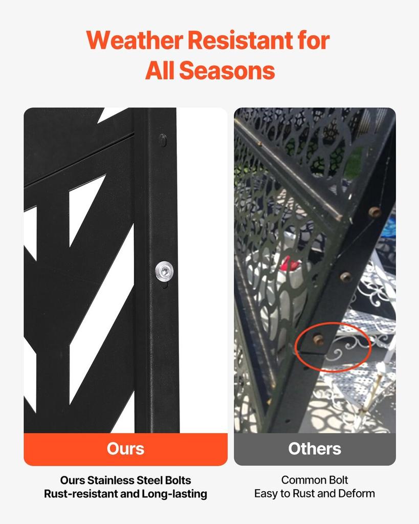 Metal Privacy Screen 47" x 72" Freestanding Outdoor Privacy Screens
