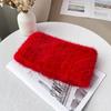 Elegant Women's Hand Knitted Rabbit Fur Breathable Animal Print Scarf Braided Collar Headband Short Winter Warm Snood Elastic