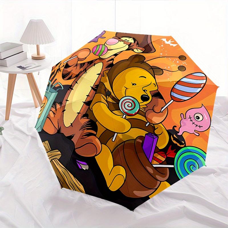 Tigger, Winnie-the-Pooh Automatic Opening and Closing Umbrella, Compact Travel Umbrella, Lightweight and Portable, Suitable for Beach Commut