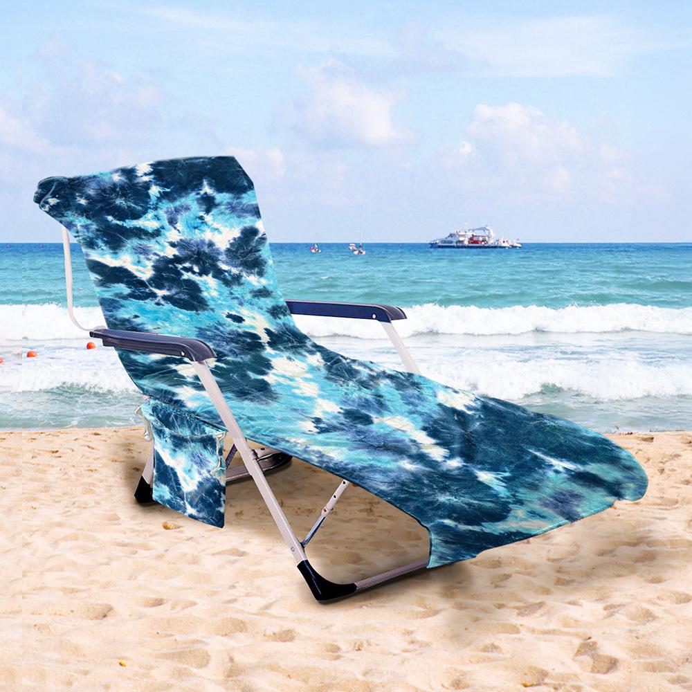 Чехол для пляжного шезлонга Tie-Dye, Микрофибровый чехол для шезлонга у бассейна, Быстросохнущее пляжное полотенце для плавания, Утолщенный коврик для шезлонга у моря