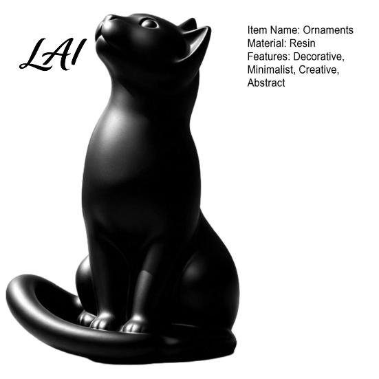 Durable Resin Sculpture Gift Modern Minimalist Cat Figurine Abstract Statue Ornament Artistic Handcrafted Matte Craft Animal for Home Living