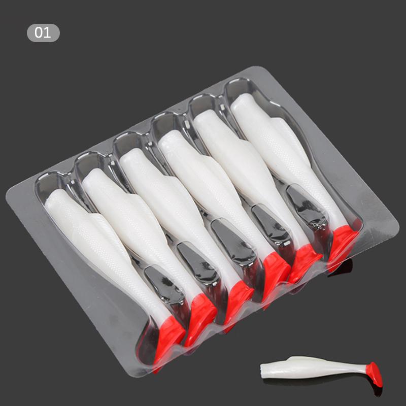 6Pcs Tpr Soft Lure 8 Cm Rubber Fishing Lure Shad Swim Baits Silicone Bait