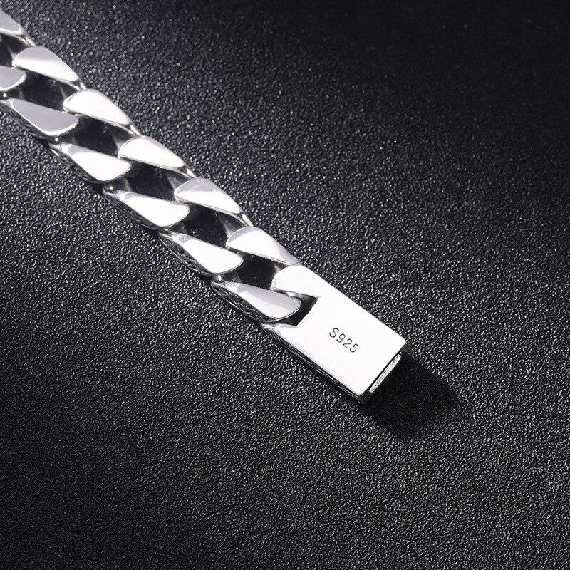 Браслет из стерлингового серебра S925, классический древний тренд, растительный узор, гладкая ручная цепочка из чистого серебра, мужской браслет