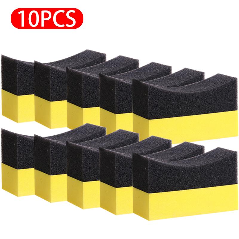 5/10pcs Car Cleaning Sponge Washing Accessories PE Waxing Sponge Brush Set Wash Tool Auto Detailing Wheel Tire Brusher