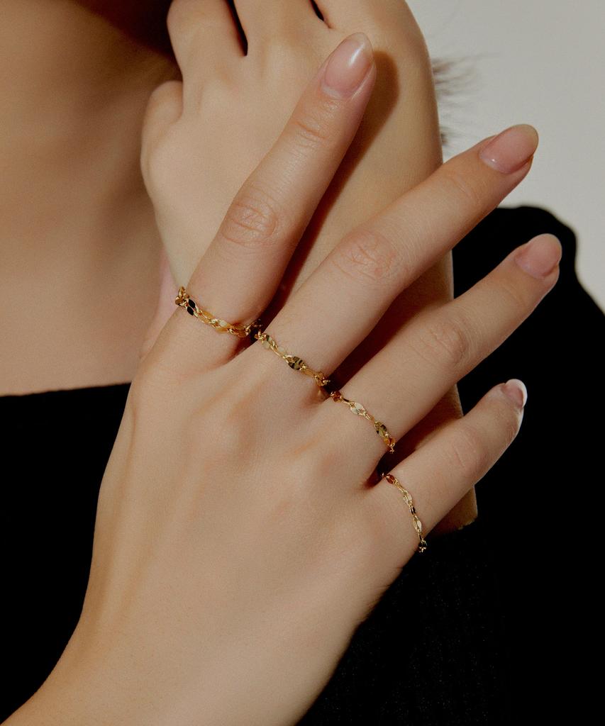Helene Jewelry Кольцо-цепочка 14K 'Миндаль'