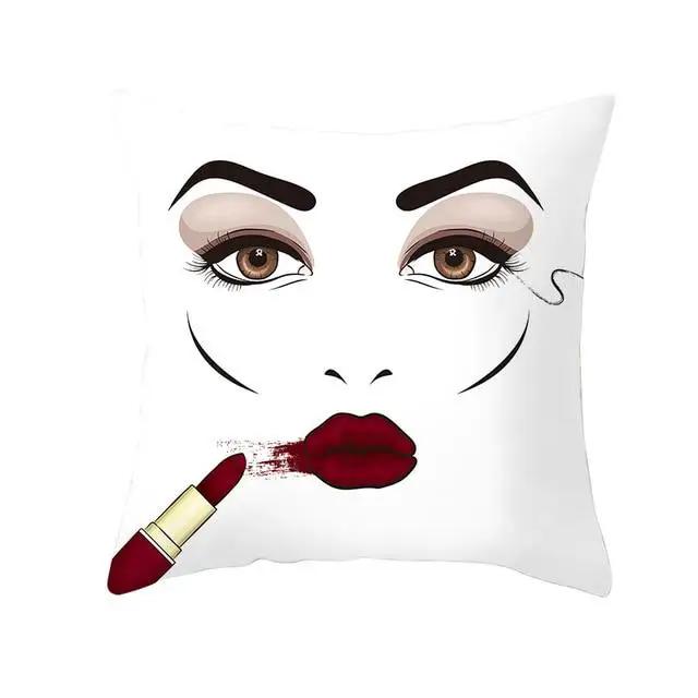 Juste de coussin en polyester avec cils, taie d'oreiller, décoration à la mode, canapé, maison