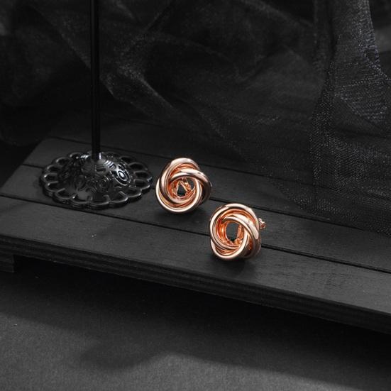 1 пара женских сережек-гвоздиков из полой металлической проволоки запутанной формы с гальваническим покрытием антиаллергенные легкие украшения для ушей ювелирные изделия для вечеринок, выпускного вечера и поездок на работу