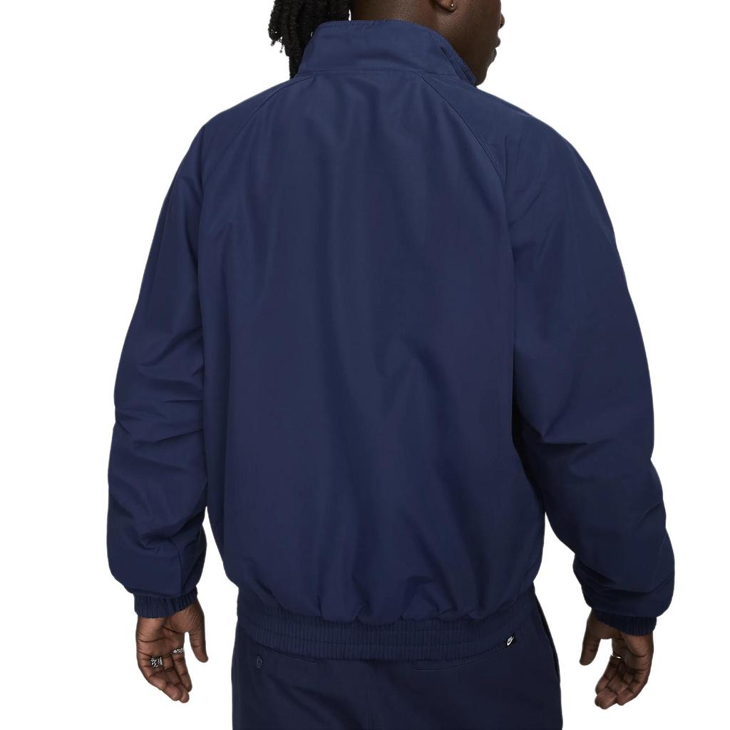 Nike Club Fleece Futura Woven Stand Collar Zip Casual Jacket Men Jackets Midnight-Navy White FZ0656-410