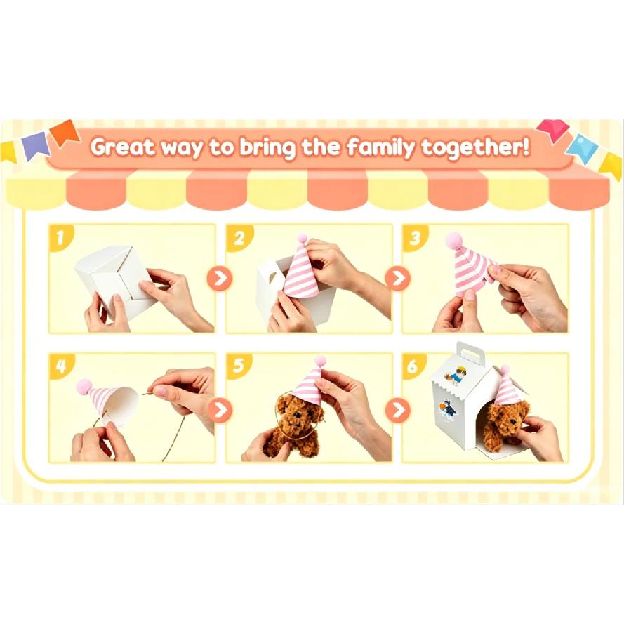 8-24Set Teddy Dogs DIY Adopt A Puppy Party Favors Mini Plush Puppy Stuffed Dogs with House and Stickers for Birthday Party Gifts
