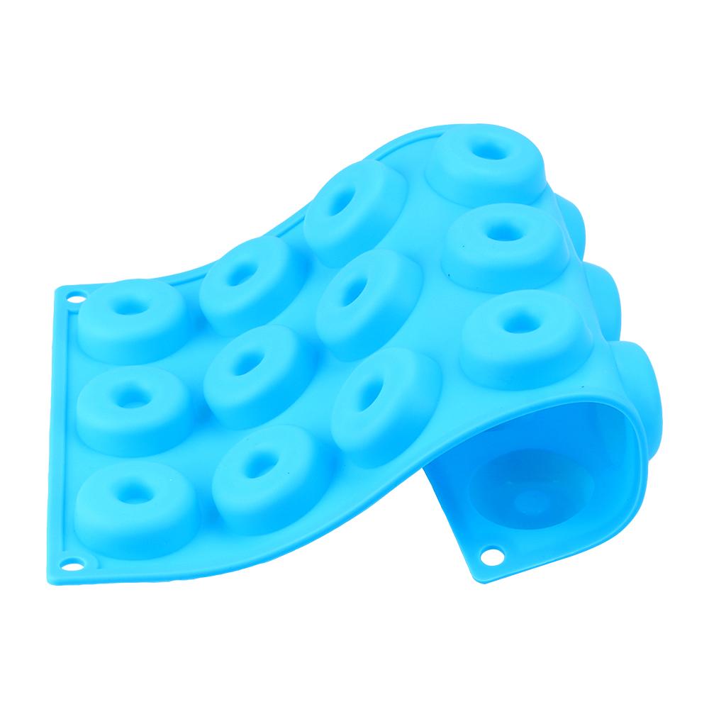 4cm Mini Chocolate/ Donut Silicone Mold Bakeware Biscuit Cake Molds Reusable Donut Dessert Baking Pan Silicone Mould 18-Cavity