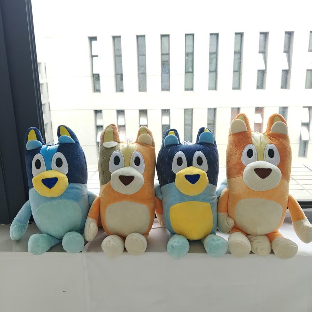 1-4Pcs Hot Blueyed Dog Bingo Family 15-28Cm Plush Toy Cartoon Dog Soft Stuffed Animals Dolls Birthday Gifts Family Blue