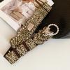 Mei Mary Super sparkly diamond-studded leopard print leather butterfly patchwork waist chain - vintage ethnic style belt