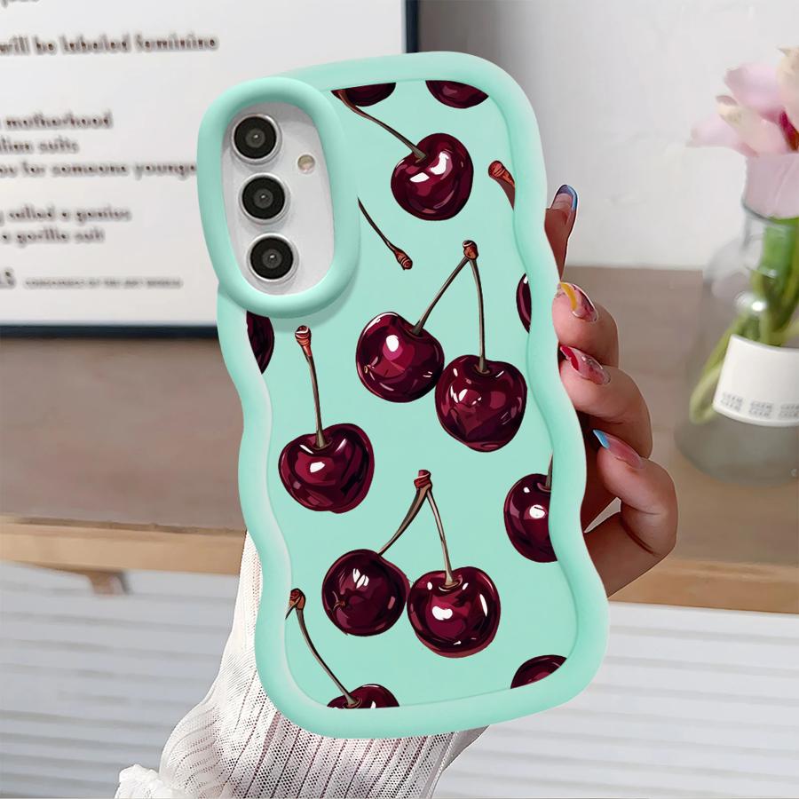 Мягкий чехол для телефона Samsung Galaxy A52 A21s A13 A16 A11 A15 A14 A12 A03 A06 A23 A05 A33 A22 A04 A53 Фрукты Вишня