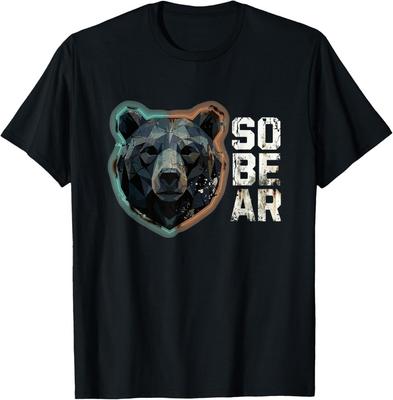 SoBear Смешная футболка с шуткой про трезвость, выздоровление, трезвый медведь
