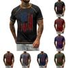 Men'S Raglan T-Shirt Vintage Short Sleeve Round Neck Independence Day Printed Top