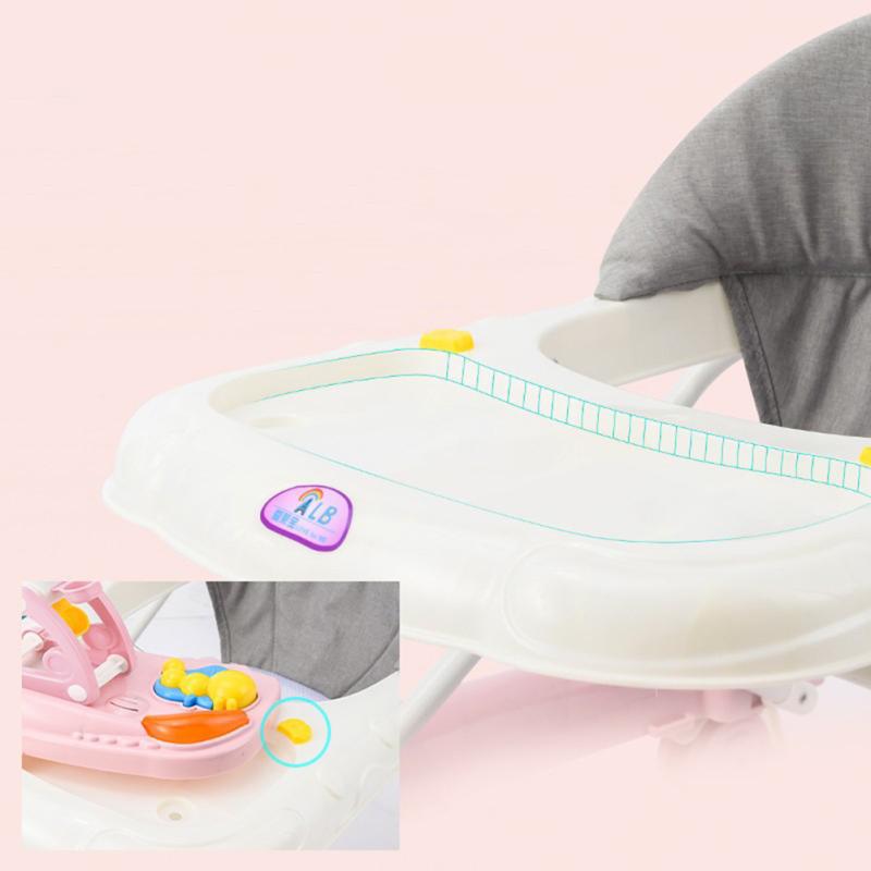 Детские ходунки с тормозом, многофункциональные складные ходунки с защитой от опрокидывания и защитой от опрокидывания, с музыкальной шкатулкой