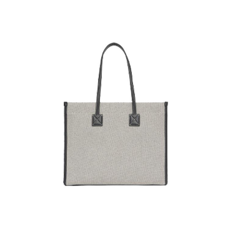 Burberry Freya Horseferry Print Canvas And Leather Tote Bag Women Tote Bags Gray Black 80441371