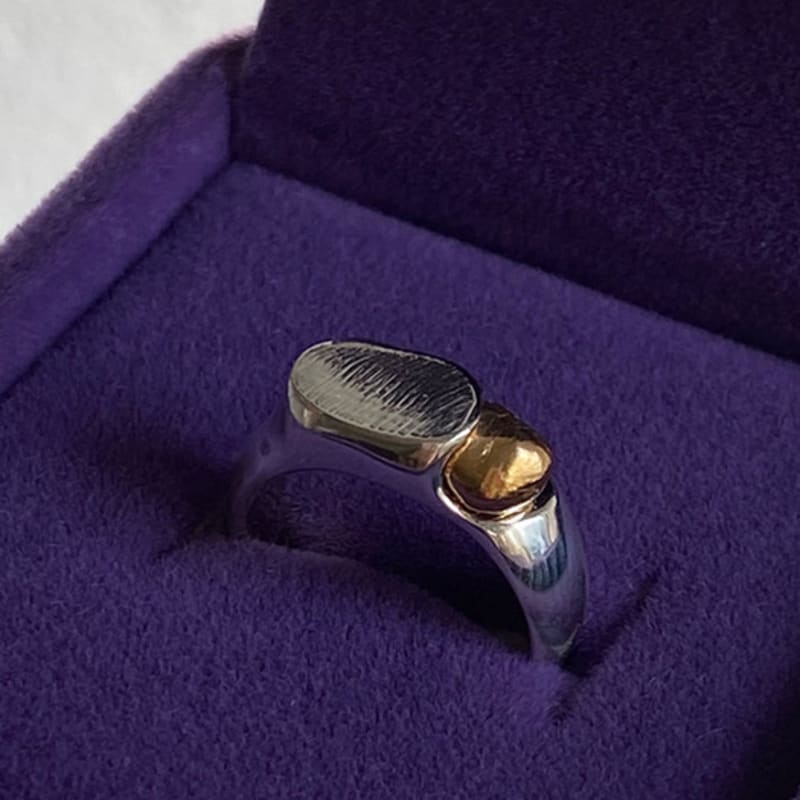 Goyu GOLD BEAN SILVER RING