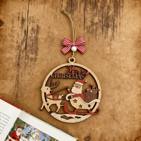 Рождественское украшение Деревянное подвесное Санта Снеговик Веселого Рождества Декор Дерево Красное Рождественское украшение для праздничного домашнего декора