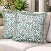 Elegant Floral Cushion Cover Ruffled Cover, Striped Ruffle Throw Pillow Case, 18x18 Soft Skin Friendly Cases Inches Farmhouse Case for Living