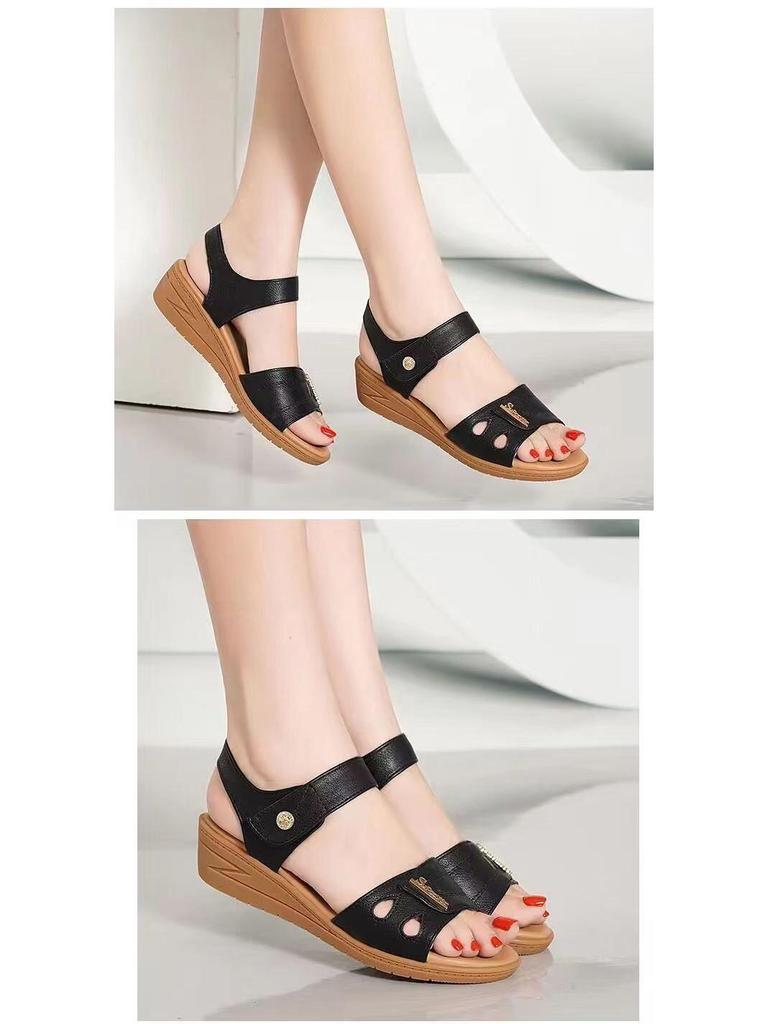 Women's 2025 Versatile Fashion Wedge Sandals: Non-Slip Soft Sole for Summer Style
