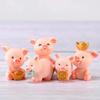 Small Pig Resin Ornaments Creative Mini 5 Kinds Cartoon Pig Statuary Decorative Suitable Home Desktop Cute Animals Decor Statue