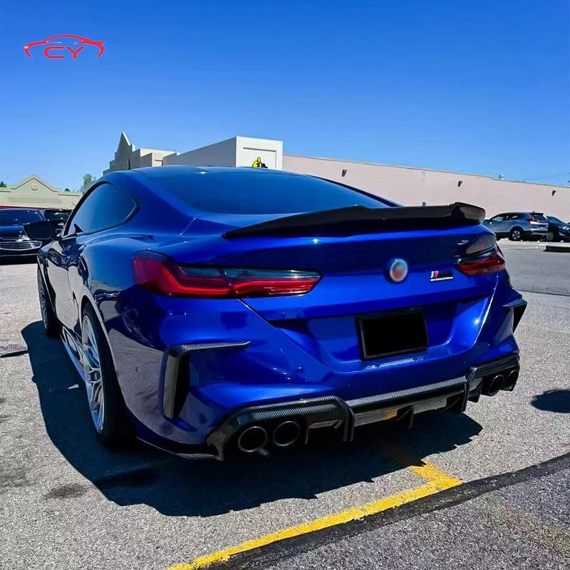 Carbon Fiber Rear Bumper Fog Light Trim for BMW 8 Series M8 F91 F92 F93