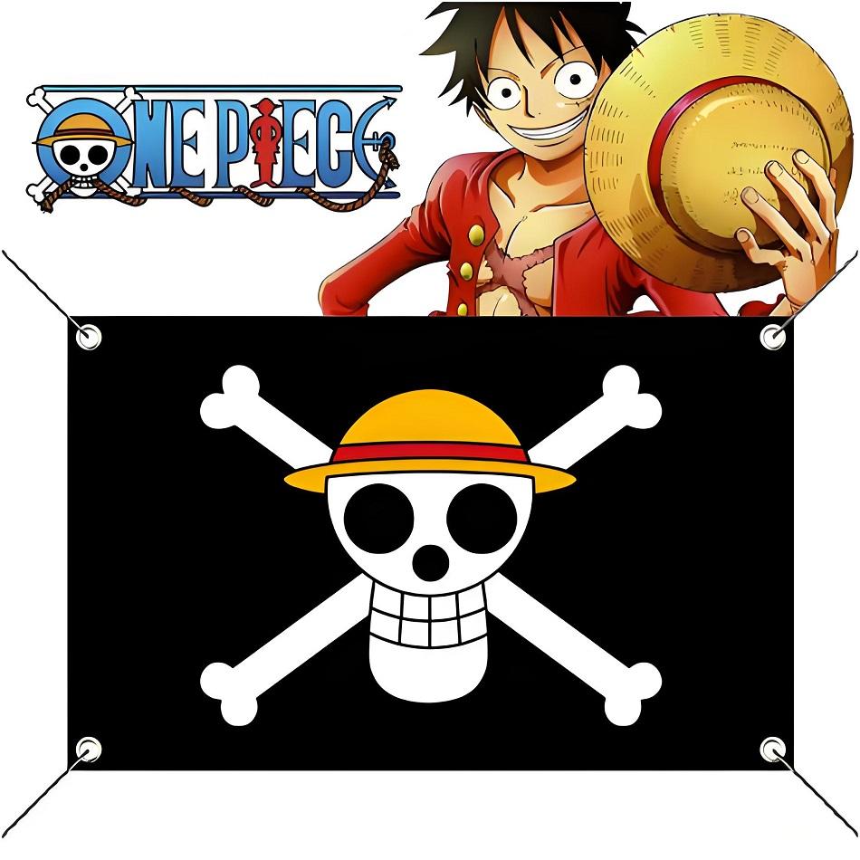 Новый One Piece 90*150 см Полиэстер Флаг с черепом Монки Д. Луффи Декор стены комнаты Пираты Соломенной шляпы One Piece Флаг-знамя Труба Подарок