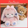 Cute Bunny Plush With Bow Pp Cotton Filling Smooth Short Velvet For Kids Gift
