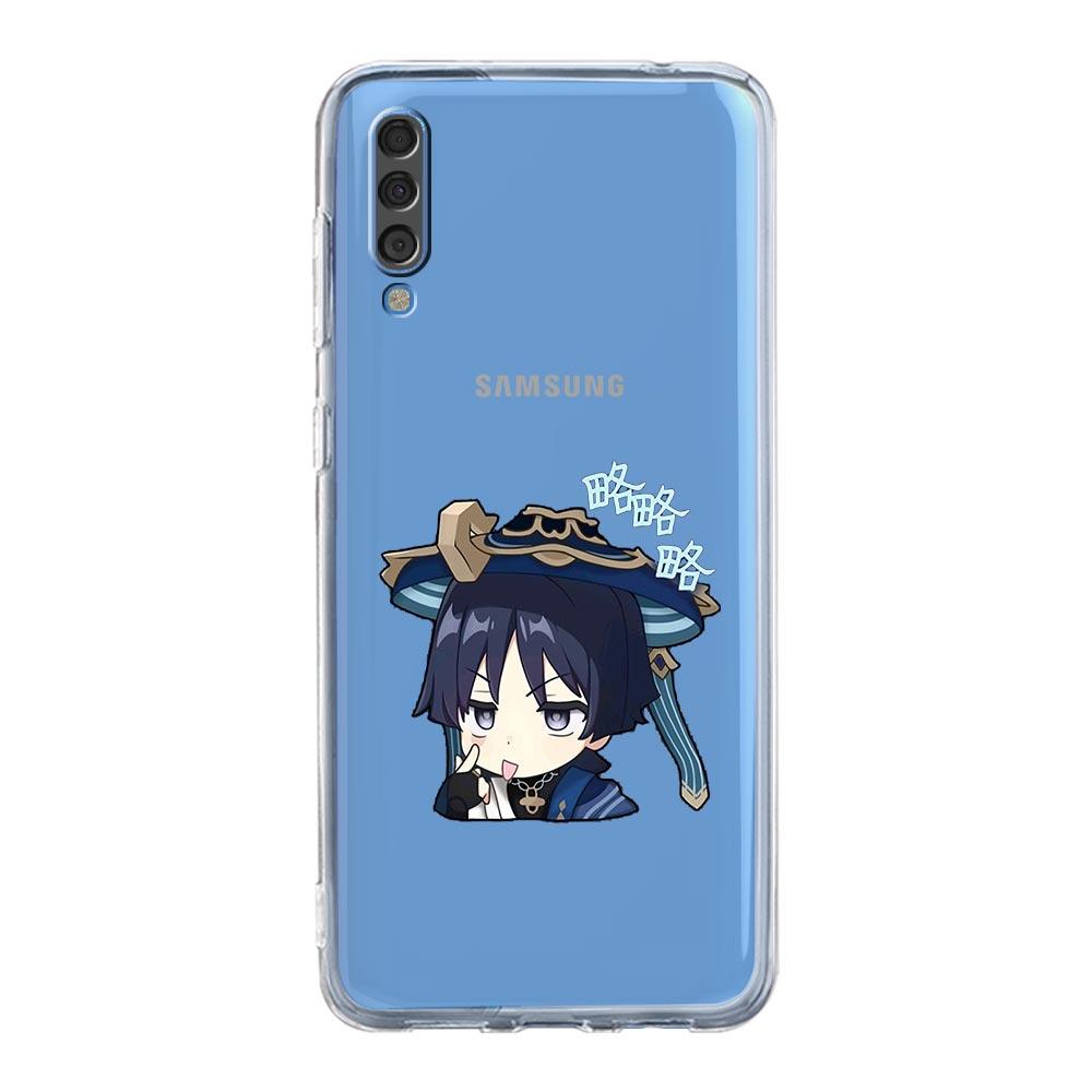 Phone Case For Samsung A14 5G A12 A22 A32 A34 A42 A52 A54 A50 A70 A72 A40 A20E A10S A20S A02S A04S Kawaii Cartoon Genshin Impact