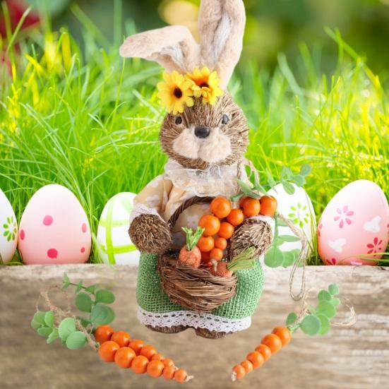 Пасхальные деревянные бусины-морковки, деревянная подвеска, весеннее украшение для дома, вечеринки на день рождения, новоселье