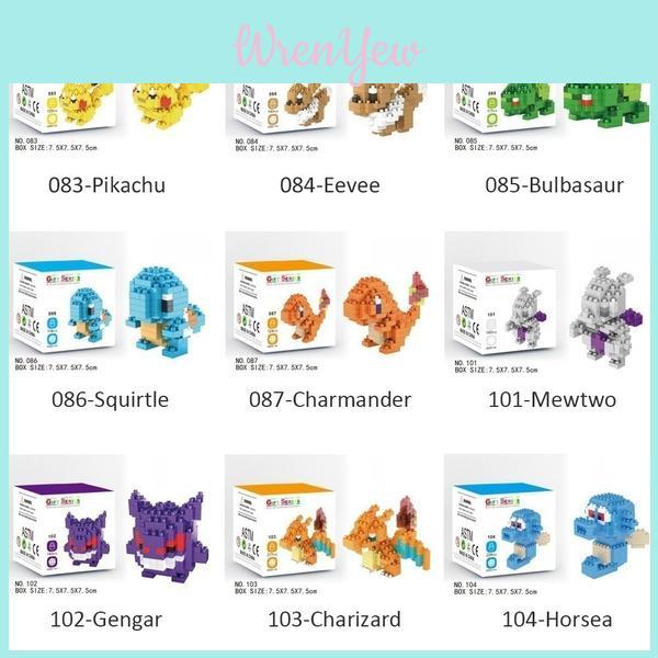 High-quality Diy Pokemon Figures Blocks Set Pikachu Plastic Toy Kit