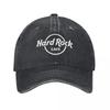 Hard Rock Logo Cafes Baseball Cap Vintage Distressed Denim Washed Restaurant Bar Cap Men Women Outdoor All Hat