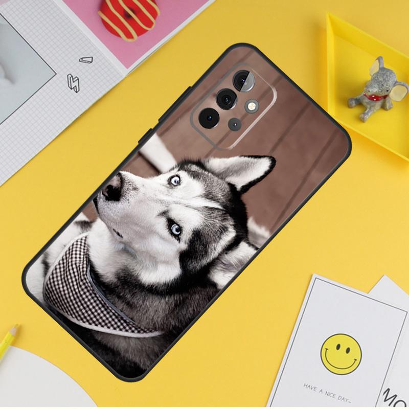 Animal Husky puppy Case For Samsung Galaxy A16 A26 A36 A56 A06 A55 A35 A15 A53 A32 A52 A33 A13 A14 A34 A54 A17