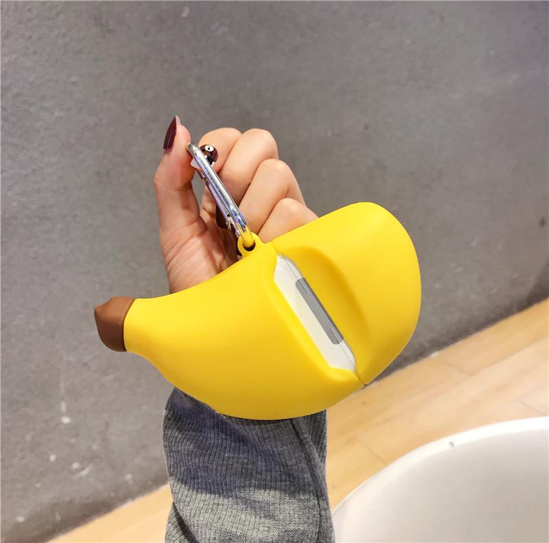 3D банановый фрукт защитный силиконовый чехол для наушников Bluetoothe для Airpods Pro 2 Case/Airpods 1/2 Case/Airpods 3 Case Funda