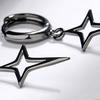 1 Pair Women Earrings Solid Color Star Shape Hip-hop Sturdy Lady Drop