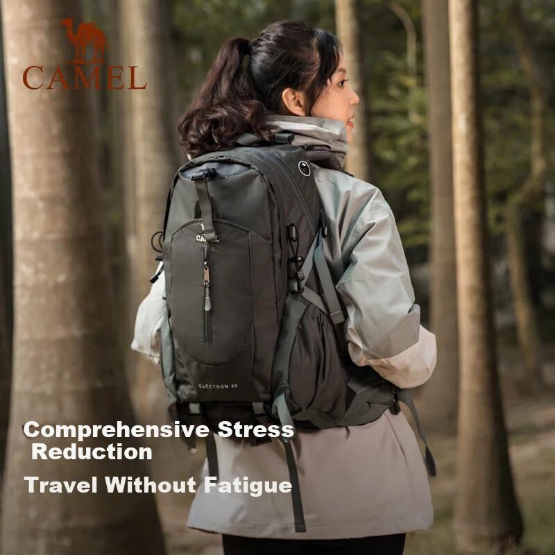 CAMEL Outdoor Hiking Backpack, Waterproof Trekking Bag, Travel Backpack, Dark Gray