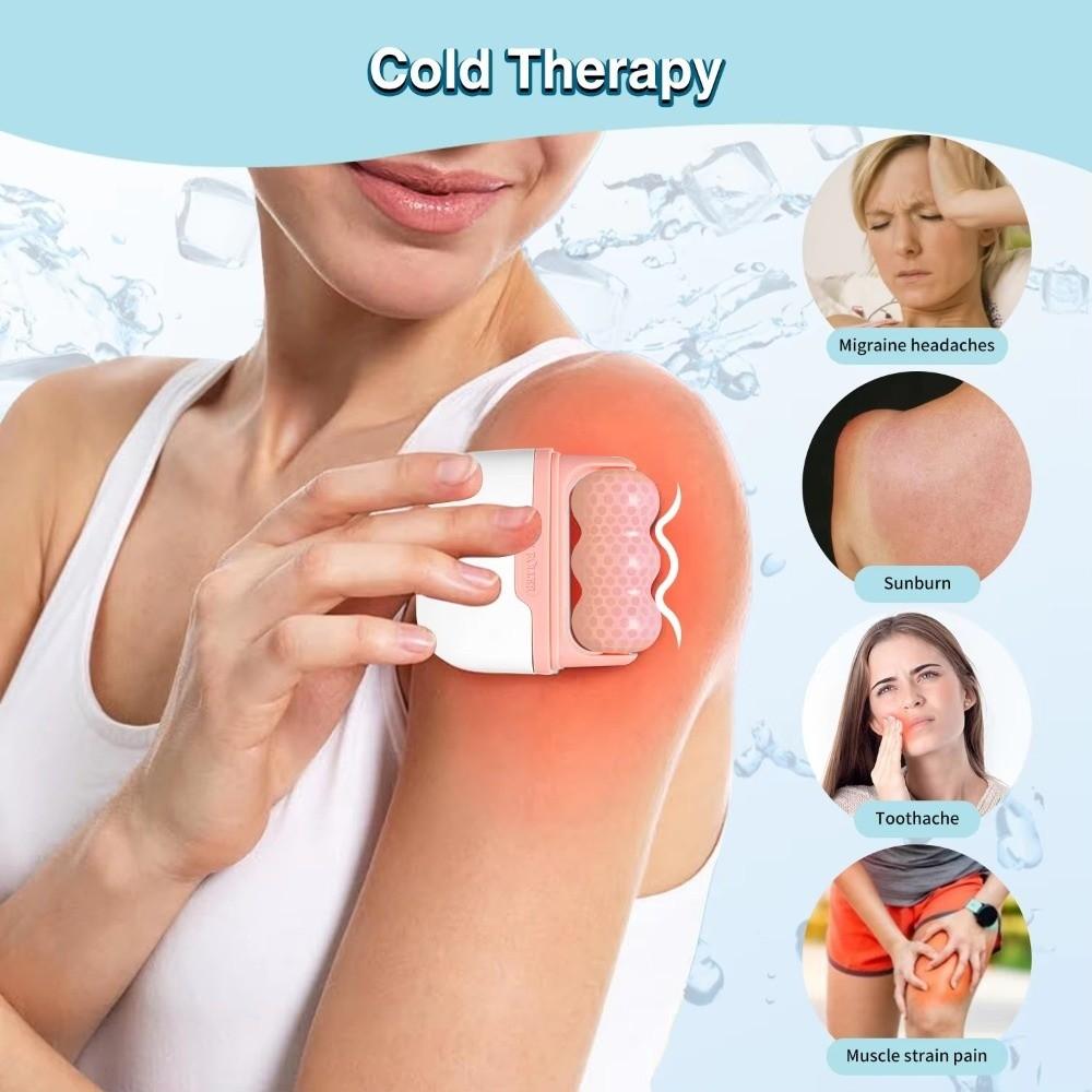 Multi-Functional Ice Compress Massage Roller 2 In 1 Double Roller Ice Massage Facial Massager