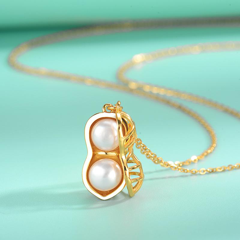 S925 Серебряный арахис Good Things Happen Light Роскошное жемчужное ожерелье для женщин Ключичная цепочка Ювелирные изделия Подарки на праздники