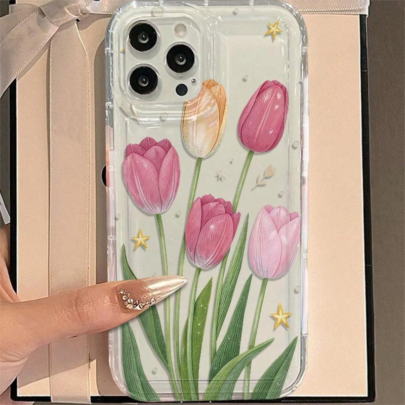 Fashion Tulip Flower Pattern Phone Case For Samsung Galaxy S26 Ultra S25 S24 S23 S22 Plus S21 FE A14 A35 A55 A54 5G Soft Cover