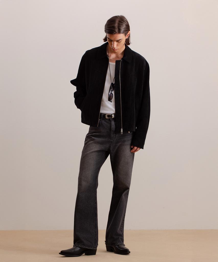 Veiyd Cow Suede Jacket Black