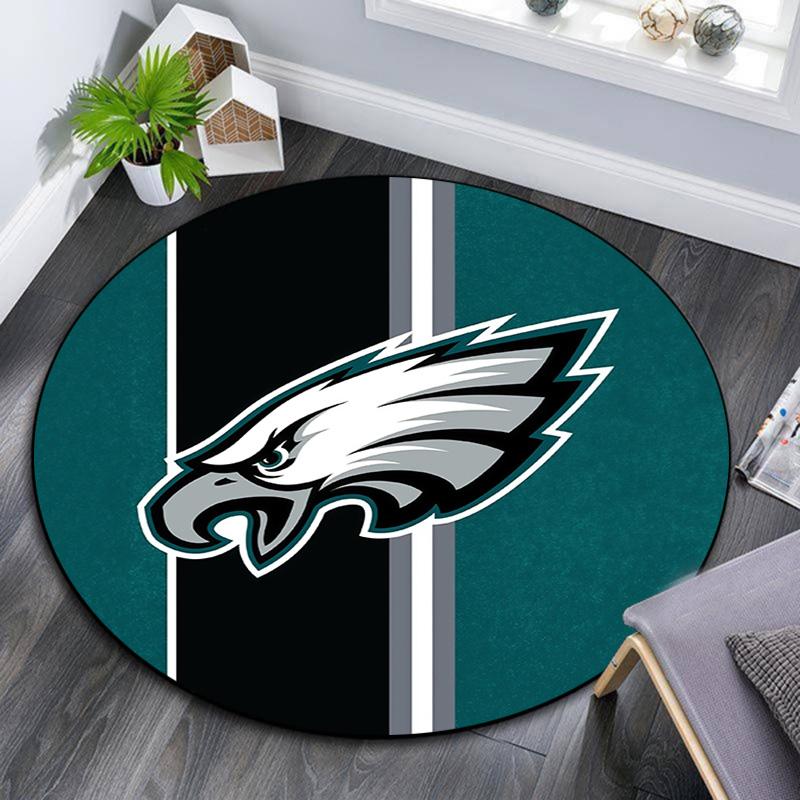 Philadelphia Eagles Round Area Rug,Carpet Rug for Living Room Bedroom Sofa Playroom Decor,Non-slip Floor Mat