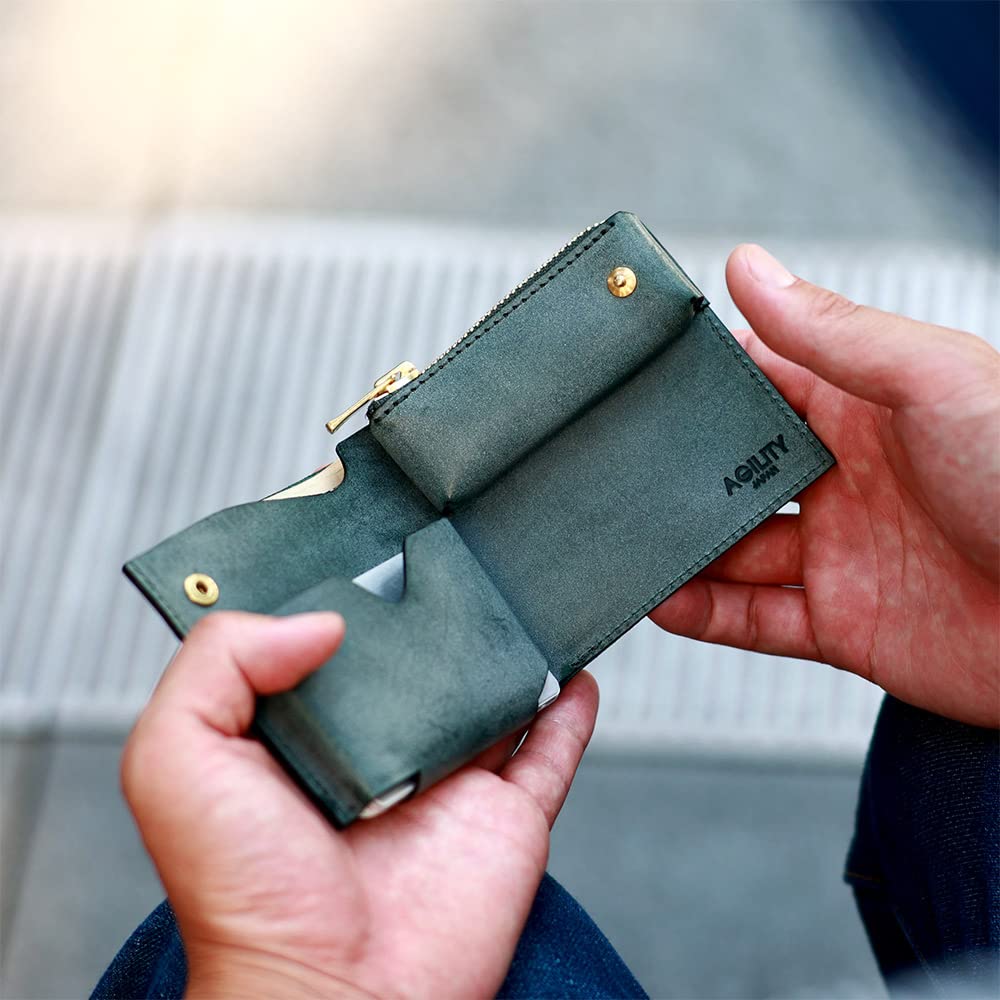 AGILITY Affa Bifold Wallet Genuine Leather Compact Thin Double Layer Small "Loft Wallet" Men's