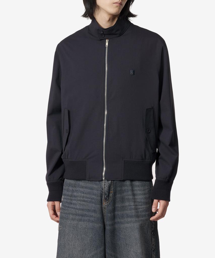 Givenchy 4G Wool Poplin Harrington Jacket - Night Blue / Bm018314Py403