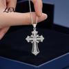 Retro Religious Pendant Necklace Catholic Christian Necklace, Colorful Rhinestone Statement for Women Daily Wear, Jewelry Gift Elegant