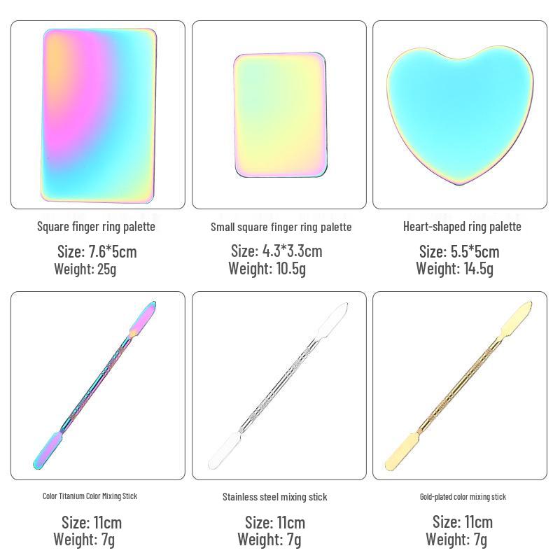 Набор палитр из нержавеющей стали для нейл-арта и макияжа для тональной основы и теней для век
