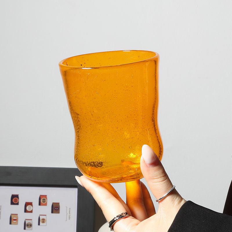 Colorful Glass Coffee Glass Cup Handmade Bubble Glass Wine Milk Juice Glass Water Cup